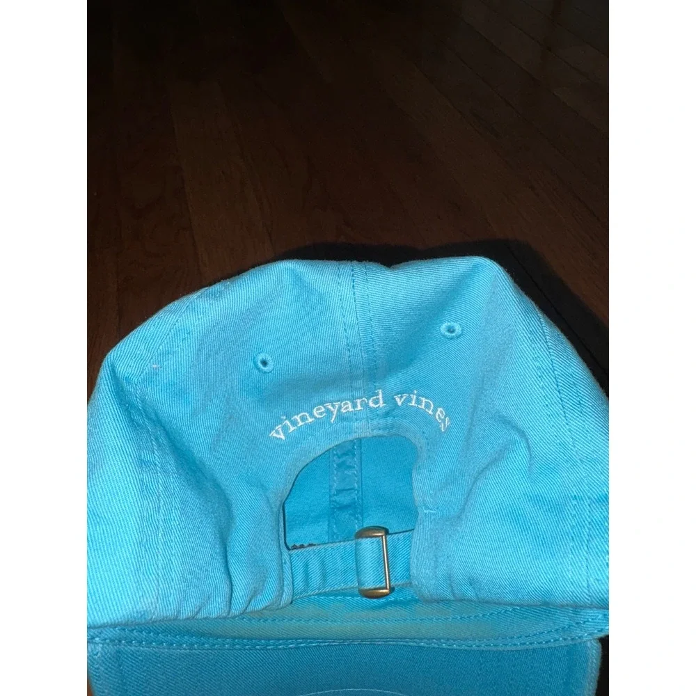 Vineyard Vines Blue Whale Logo Adjustable Baseball Cap Hat Turquoise Cotton